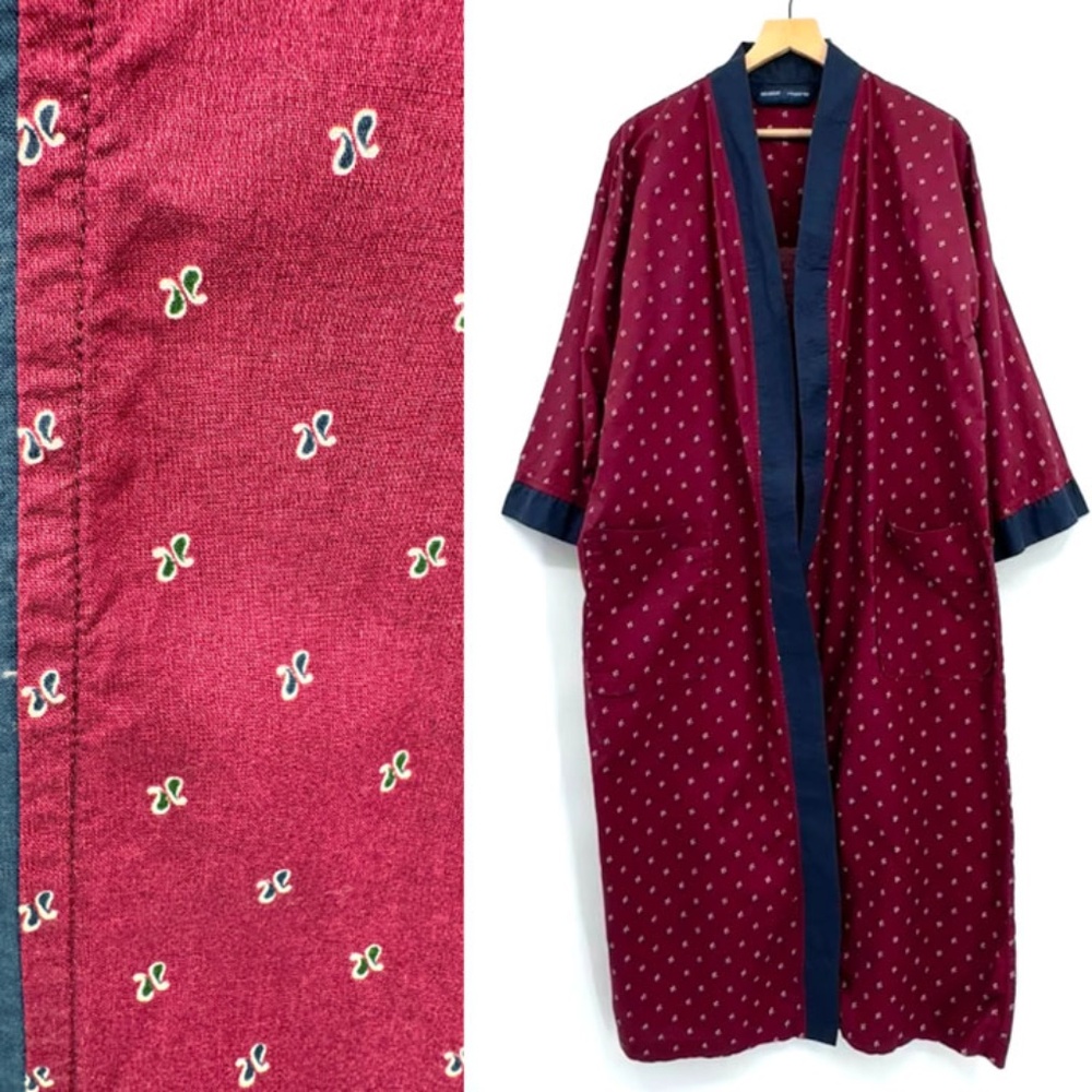 Vintage State-O-Maine Geo Print Cotton Full Length Robe